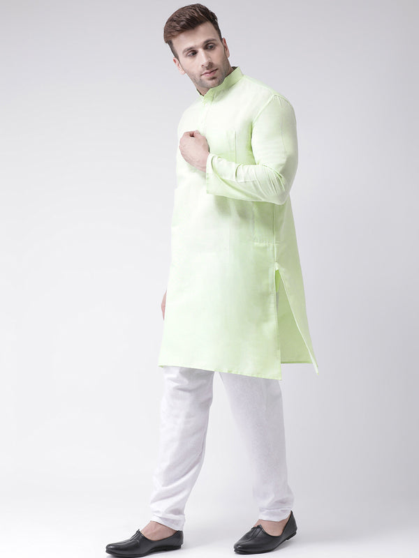 RIAG Men's Green Cotton Long Ethnic Kurta - Distacart