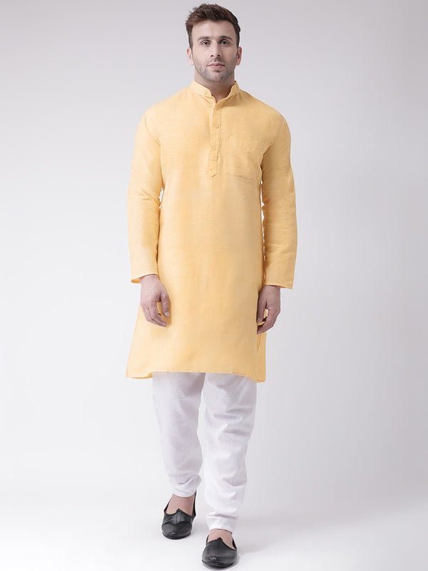 RIAG Beige Men's Ethnic Long Kurta And Pyjama Set - Distacart