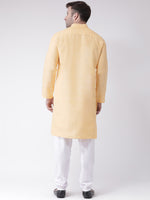 Thumbnail for RIAG Beige Men's Ethnic Long Kurta And Pyjama Set - Distacart