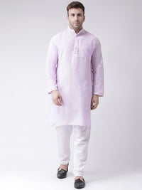 Thumbnail for RIAG Purple Men's Ethnic Long Kurta And Pyjama Set - Distacart