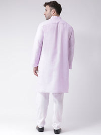 Thumbnail for RIAG Purple Men's Ethnic Long Kurta And Pyjama Set - Distacart