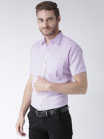 Thumbnail for RIAG Purple Men's Half Sleeves Solid Shirt - Distacart