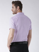 Thumbnail for RIAG Purple Men's Half Sleeves Solid Shirt - Distacart