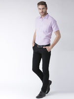 Thumbnail for RIAG Purple Men's Half Sleeves Solid Shirt - Distacart