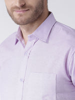 Thumbnail for RIAG Purple Men's Half Sleeves Solid Shirt - Distacart
