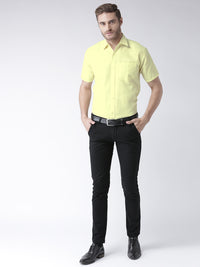 Thumbnail for RIAG Yellow Men's Half Sleeves Solid Shirt - Distacart