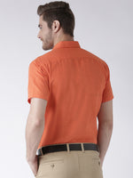 Thumbnail for RIAG Orange Men's Half Sleeves Solid Shirt - Distacart
