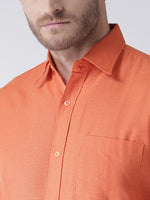 Thumbnail for RIAG Orange Men's Half Sleeves Solid Shirt - Distacart