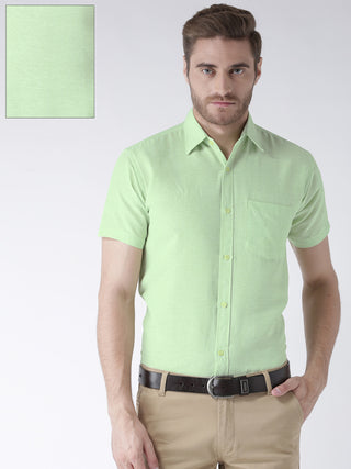 RIAG Green Men's Half Sleeves Solid Shirt - Distacart