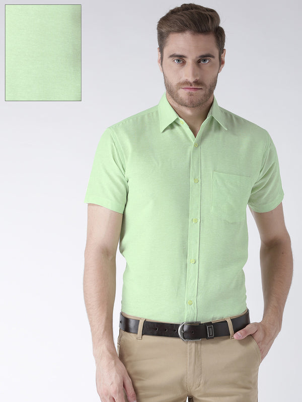 RIAG Green Men's Half Sleeves Solid Shirt - Distacart