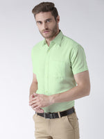 Thumbnail for RIAG Green Men's Half Sleeves Solid Shirt - Distacart