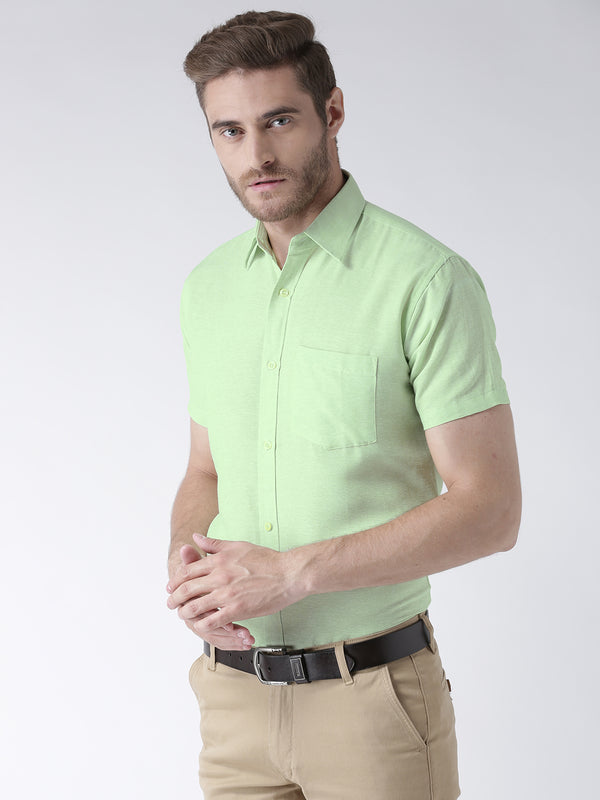 RIAG Green Men's Half Sleeves Solid Shirt - Distacart