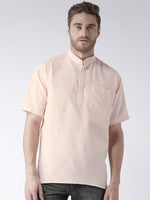 Thumbnail for RIAG Men's Beige Cotton Short Ethnic Kurta - Distacart