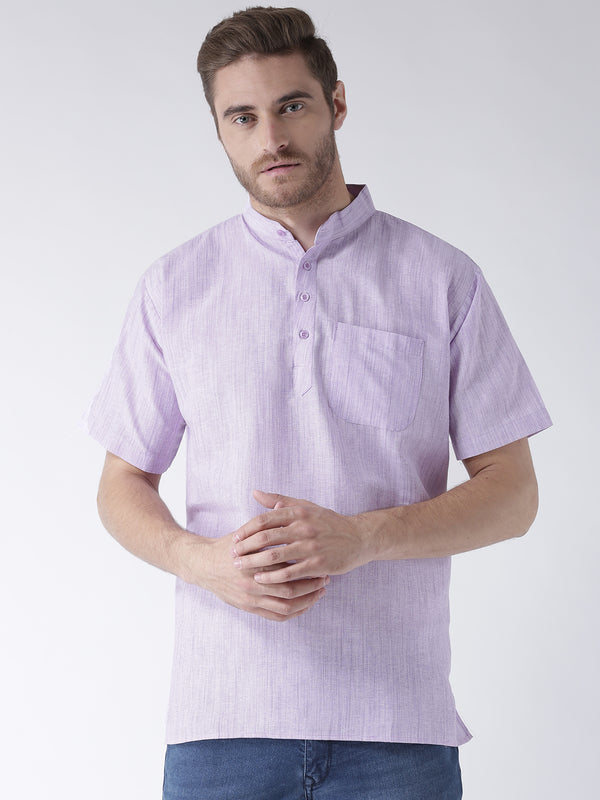 RIAG Men's Purple Cotton Short Ethnic Kurta - Distacart