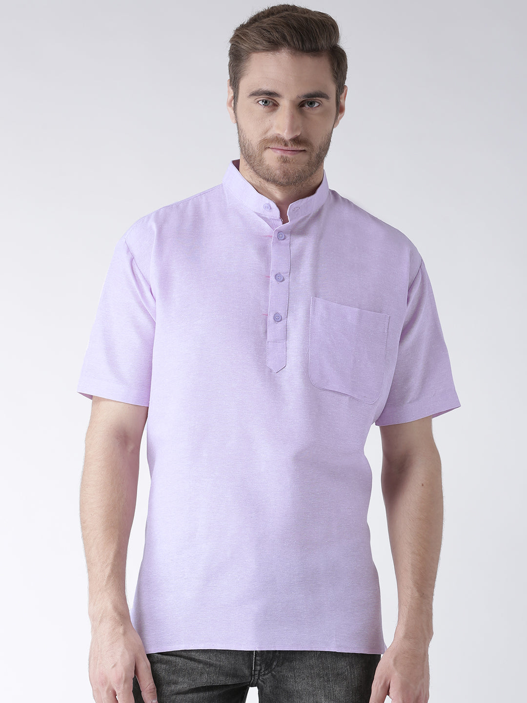 RIAG Men's Purple Cotton Short Ethnic Kurta - Distacart