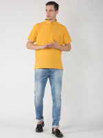 Thumbnail for RIAG Men's Yellow Cotton Short Ethnic Kurta - Distacart