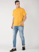 Thumbnail for RIAG Men's Yellow Cotton Short Ethnic Kurta - Distacart