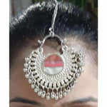 Thumbnail for Silver Oxidized Mirror Maang Tikka
