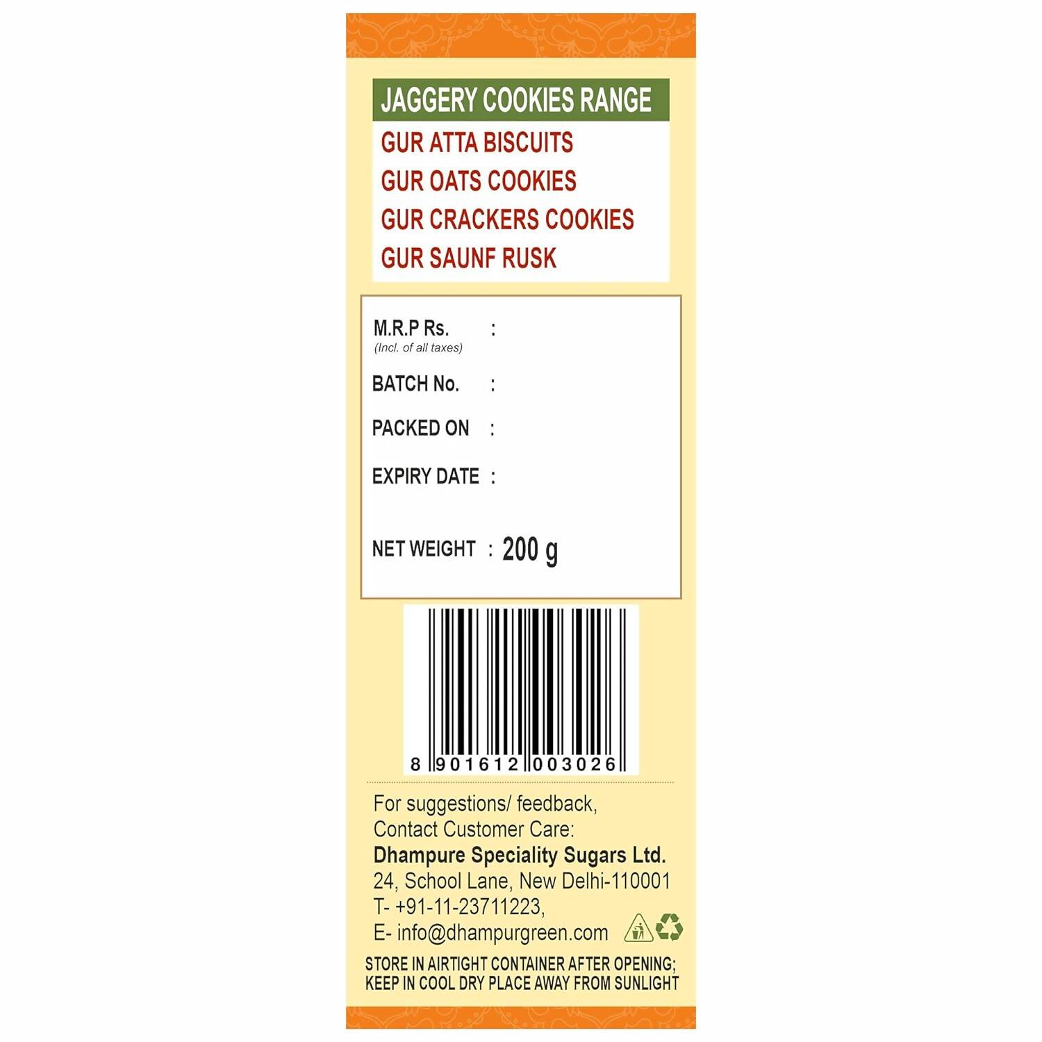 Dhampur Green Gur Til Cookies - Distacart