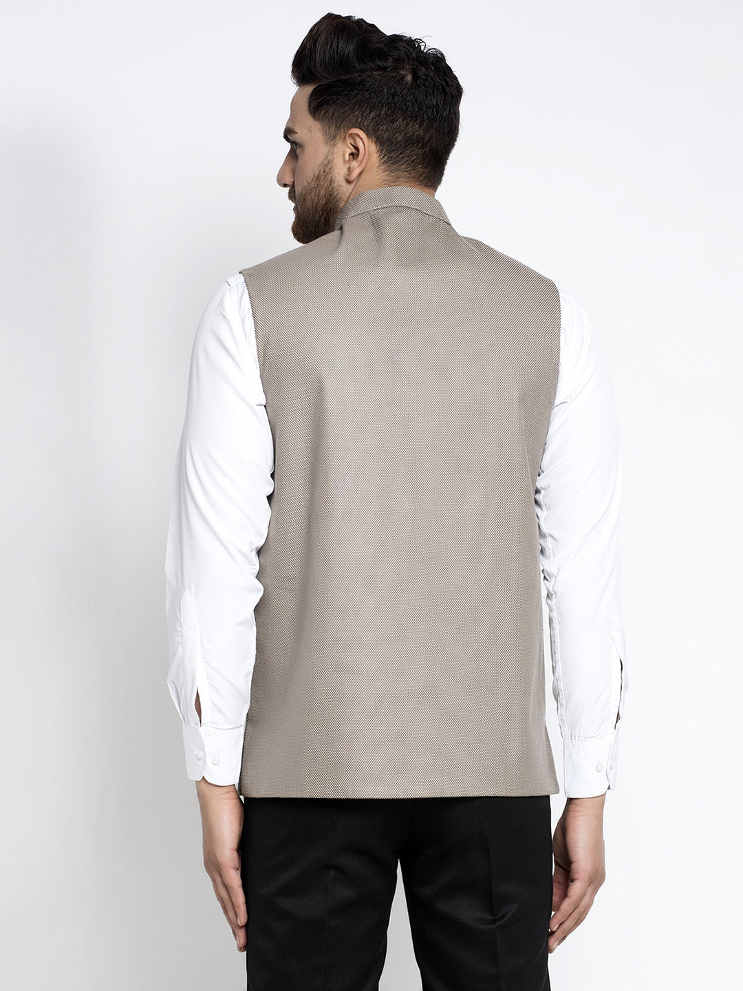 Jompers Men's Grey Nehru Jacket