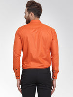 Thumbnail for Jainish Dark Orange Formal Shirt with black detailing ( SF 411DO ) - Distacart