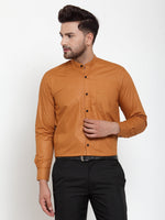 Thumbnail for Jainish Rust Men's Cotton Solid Mandarin Collar Formal Shirts ( SF 726Rust ) - Distacart