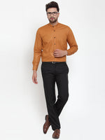 Thumbnail for Jainish Rust Men's Cotton Solid Mandarin Collar Formal Shirts ( SF 726Rust ) - Distacart