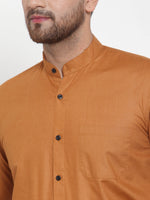 Thumbnail for Jainish Rust Men's Cotton Solid Mandarin Collar Formal Shirts ( SF 726Rust ) - Distacart