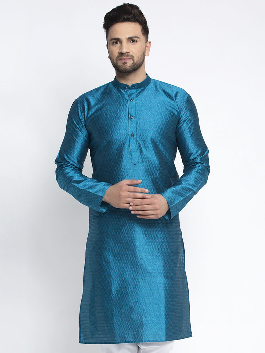 Jompers Men's Peacock Woven Kurta Only