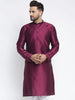 Jompers Men Purple & White Woven Design Kurta Only - Distacart