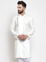 Thumbnail for Jompers Men White Solid Kurta Only - Distacart