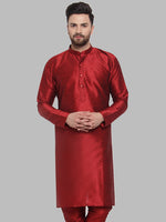 Thumbnail for Jompers Men Maroon Solid Kurta Only - Distacart