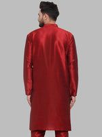 Thumbnail for Jompers Men Maroon Solid Kurta Only - Distacart