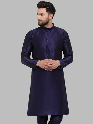 Jompers Men Navy-Blue Solid Kurta Only - Distacart