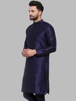 Thumbnail for Jompers Men Navy-Blue Solid Kurta Only - Distacart
