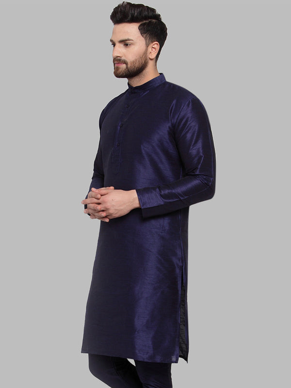 Jompers Men Navy-Blue Solid Kurta Only - Distacart