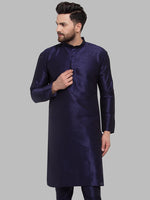 Thumbnail for Jompers Men Navy-Blue Solid Kurta Only - Distacart