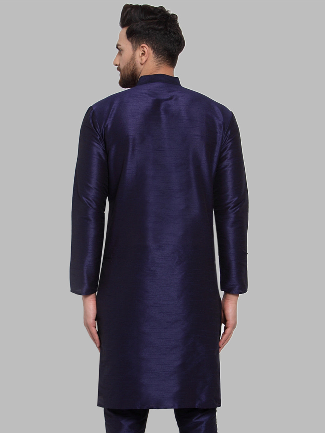 Jompers Men Navy-Blue Solid Kurta Only - Distacart
