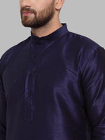 Thumbnail for Jompers Men Navy-Blue Solid Kurta Only - Distacart