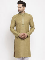 Thumbnail for Jompers Men Olive Green Embroidered Kurta Only - Distacart