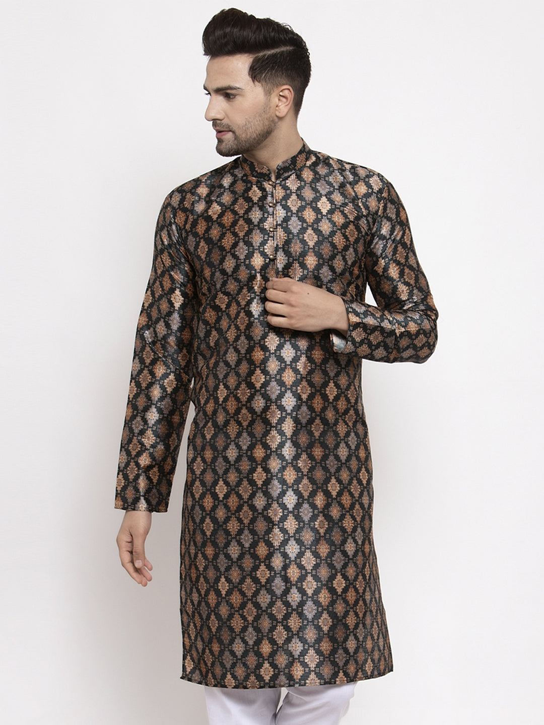 Jompers Men Black Printed Kurta Only - Distacart