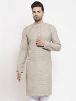 Thumbnail for Jompers Men Grey Self Design Kurta Only - Distacart