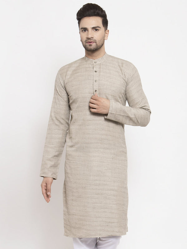 Jompers Men Grey Self Design Kurta Only - Distacart