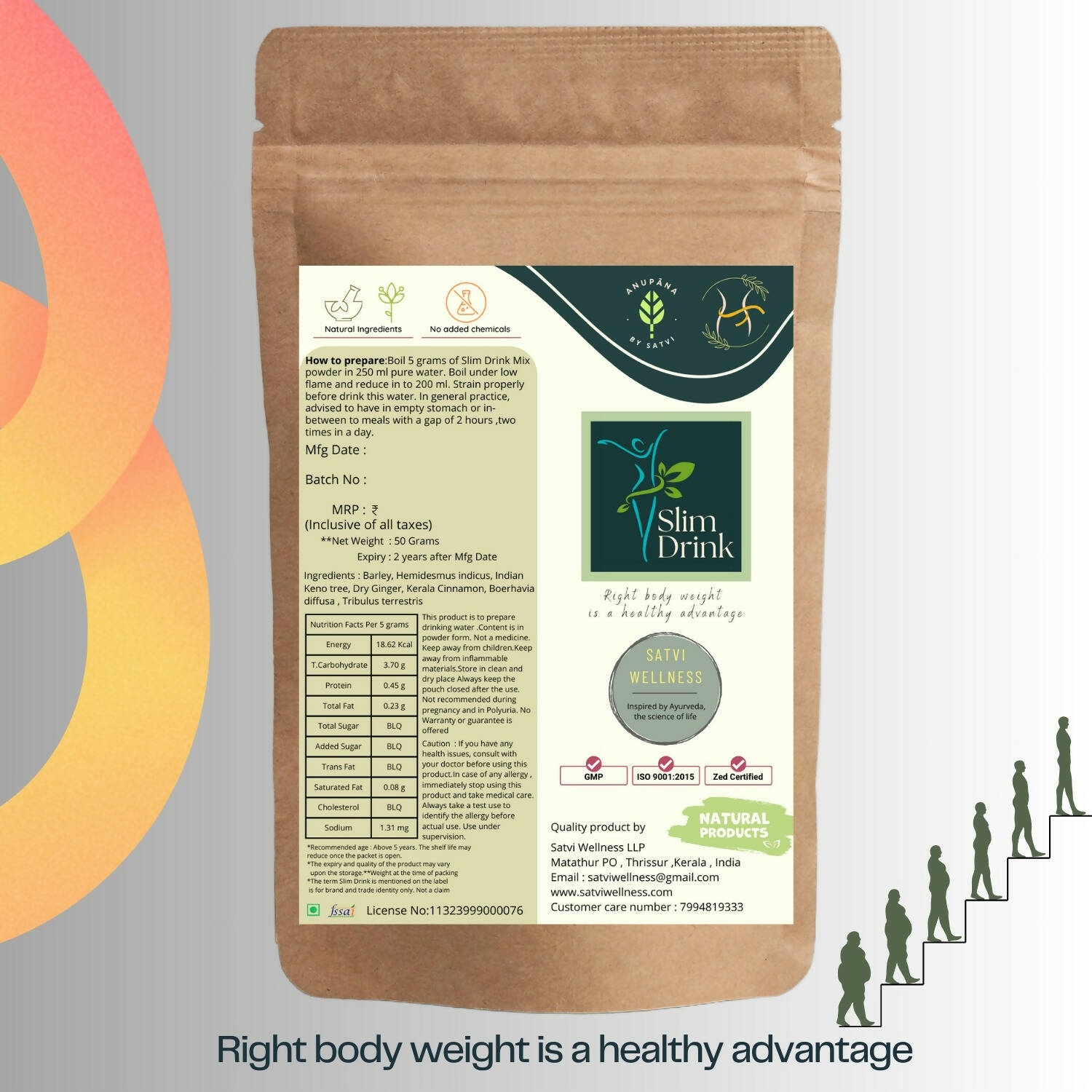 Satvi Wellness Slim Drink - Herbal Drink Mix - Distacart
