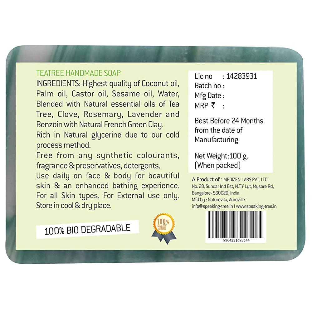 Speaking Tree Delightful Teatree Handmade Soap - Distacart