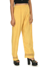 Thumbnail for Mominos Fashion Moeza Reyon Cotton Golden Color Straight Work Palazzo