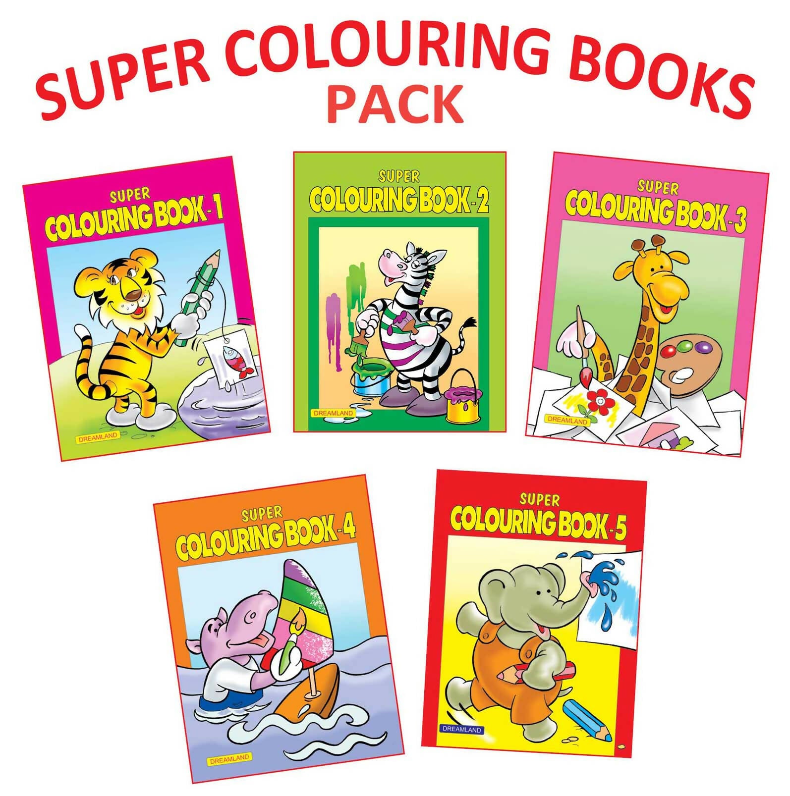 Dreamland Super Colouring book (5 titles) pack - Distacart