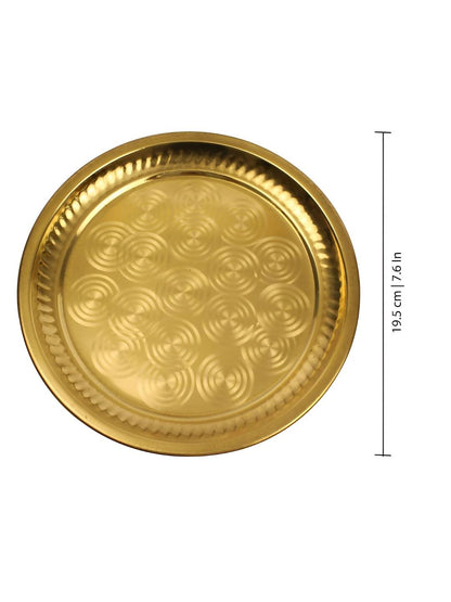 Spillbox Gold-Toned Brass Ring Thali Pooja Essential - Distacart