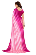 Thumbnail for Vamika Georgette Satin Pink Desinger Satin Patta Saree - Distacart