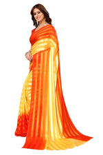 Thumbnail for Vamika Georgette Satin Yellow Desinger Satin Patta Saree - Distacart